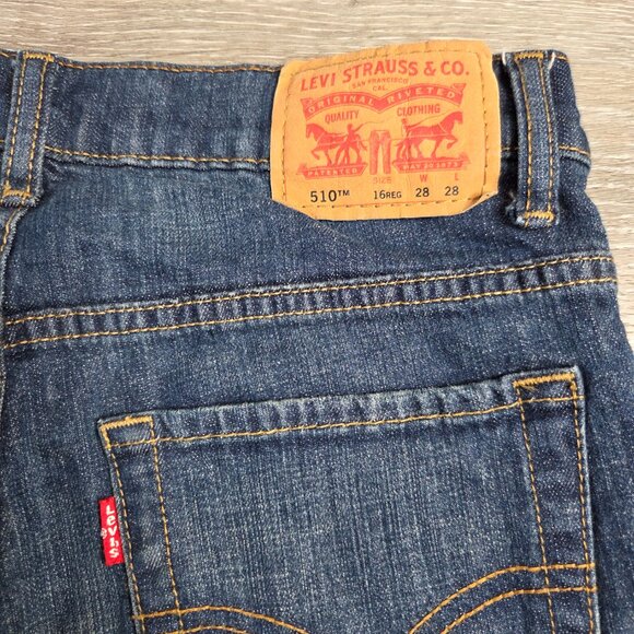 Women's Levi's Size 16 510 Mid-Rise Skinny Jeans Dark Wash Stretch - Picture 4 of 10